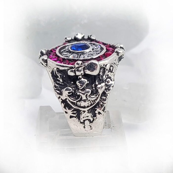 France Sterling Silver Ring with Flag Color CZ Stones 4