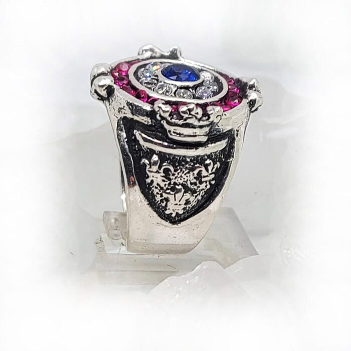 France Sterling Silver Ring with Flag Color CZ Stones 5