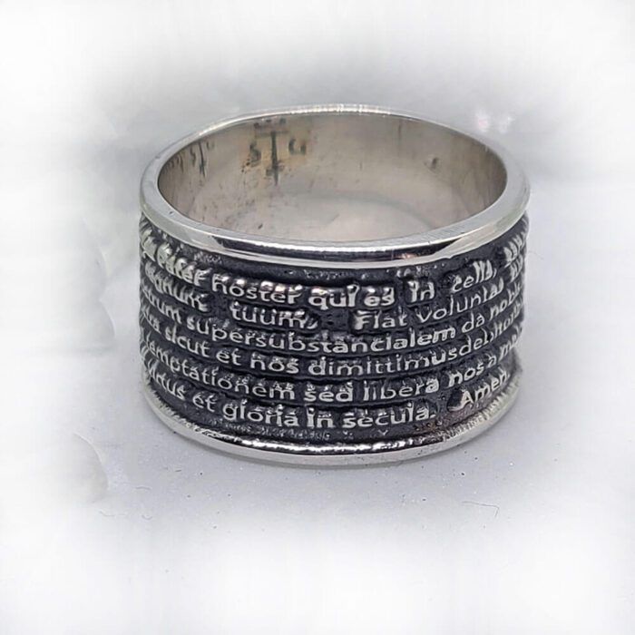 Latin Lord Prayer Sterling Silver Ring 5