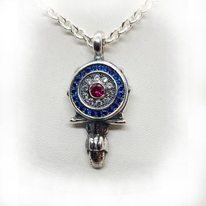Mod Scooter Target Pendant with Stones
