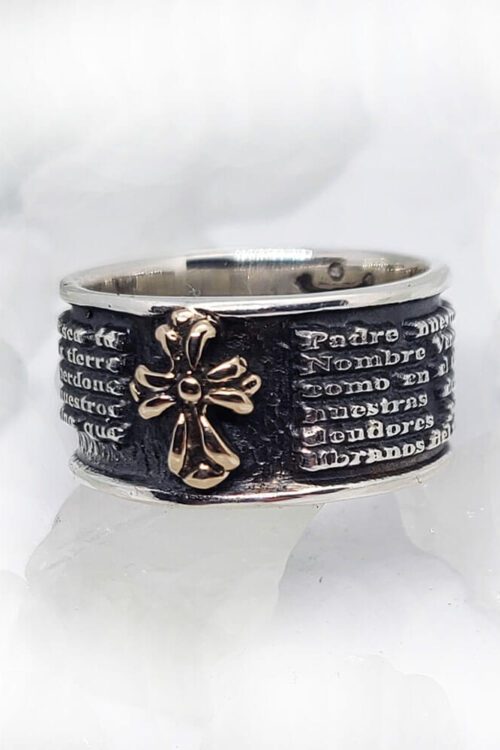 Spanish Prayer Sterling Silver Ring V1 Small 1