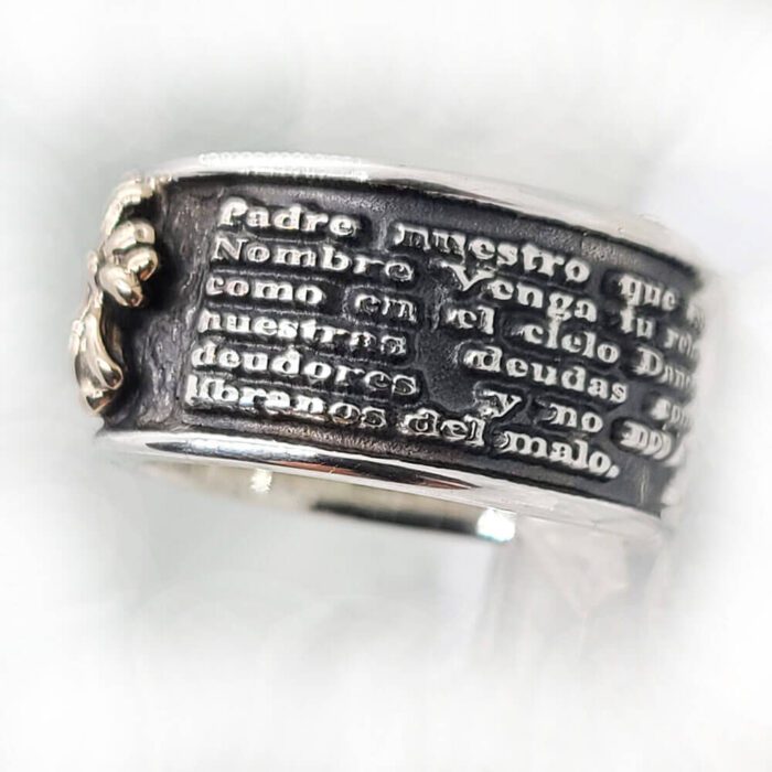 Spanish Prayer Sterling Silver Ring V1 Small 2