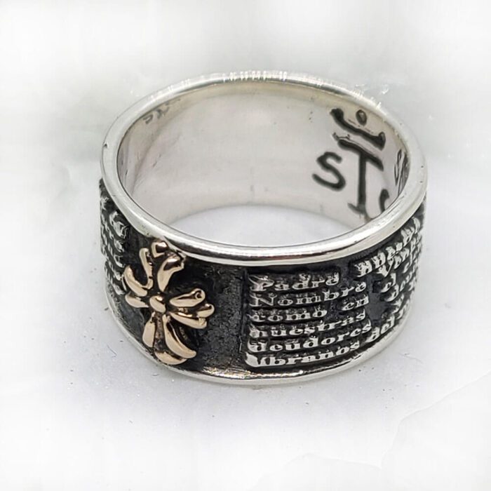 Spanish Prayer Sterling Silver Ring V1 Small 4