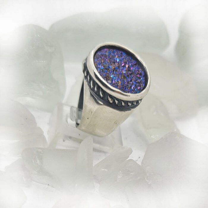 Sterling Silver Vintage Ring with Natural Purple Stone 1