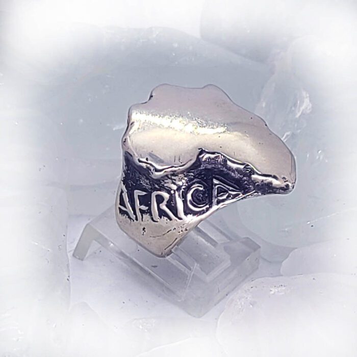 Map of Africa Silver Ring 3