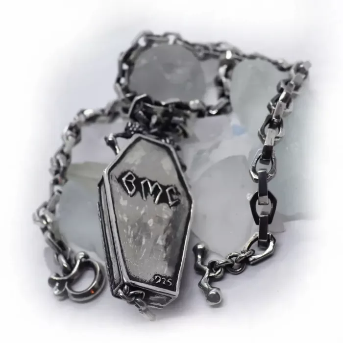 Coffin With Skeleton Pendant with Coffin Shape Chain 5