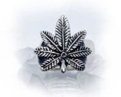 Marijuana Ruby Stone Silver Ring