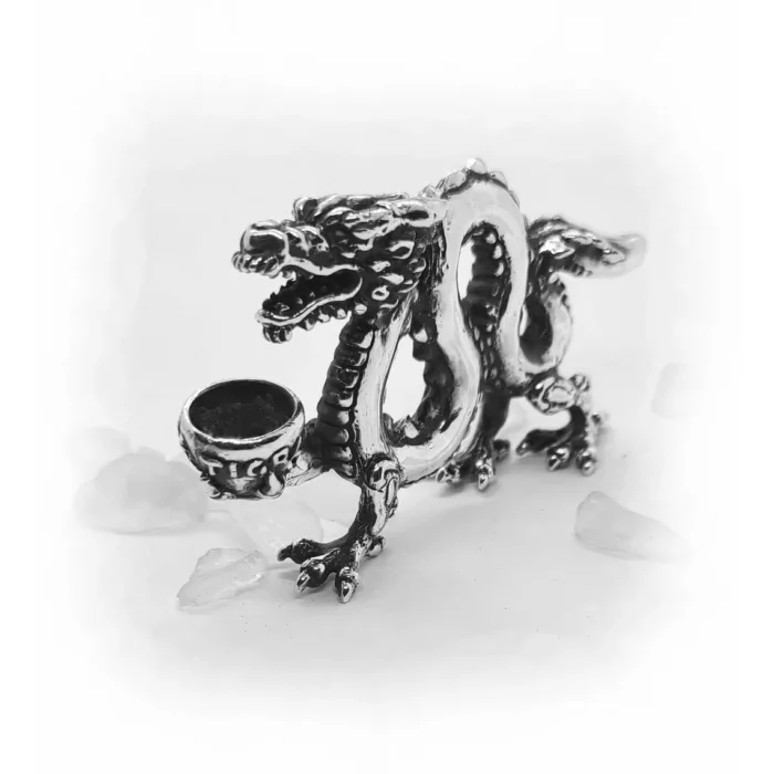 Dragon With Jar Sterling Silver Pipe 3