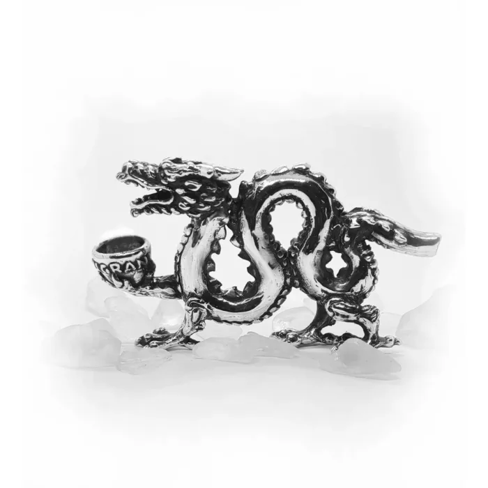 Dragon With Jar Sterling Silver Pipe 6