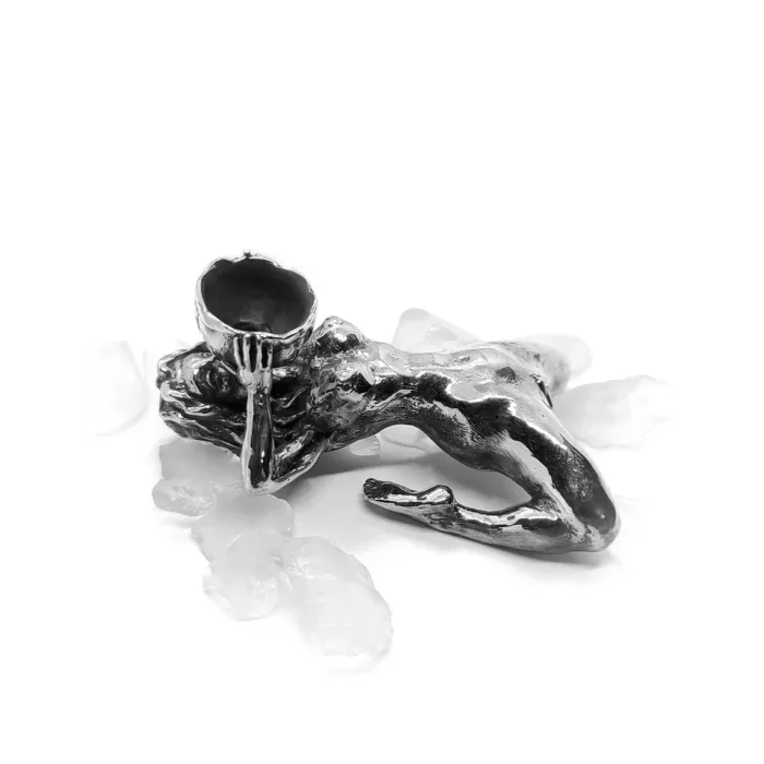 Woman Nude Sterling Silver Pipe