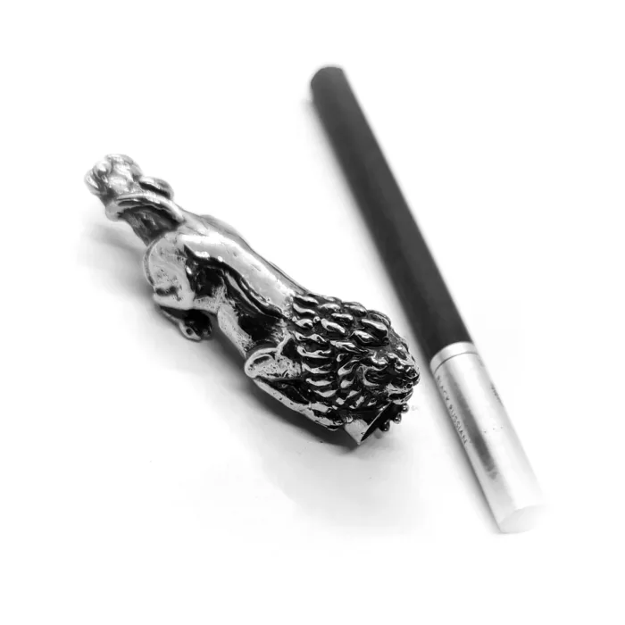 Attacking Lion Sterling Silver Cigarette Pipe 6