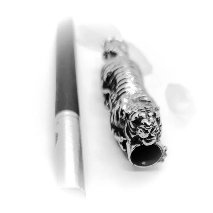 Attacking Tiger Sterling Silver Cigarette Pipe 6