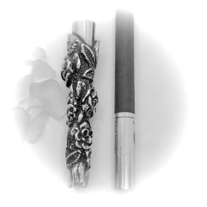 Flower Blossom Sterling Silver Cigarette Pipe 8