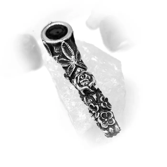 Flowers and Roses Sterling Silver Pipe 3