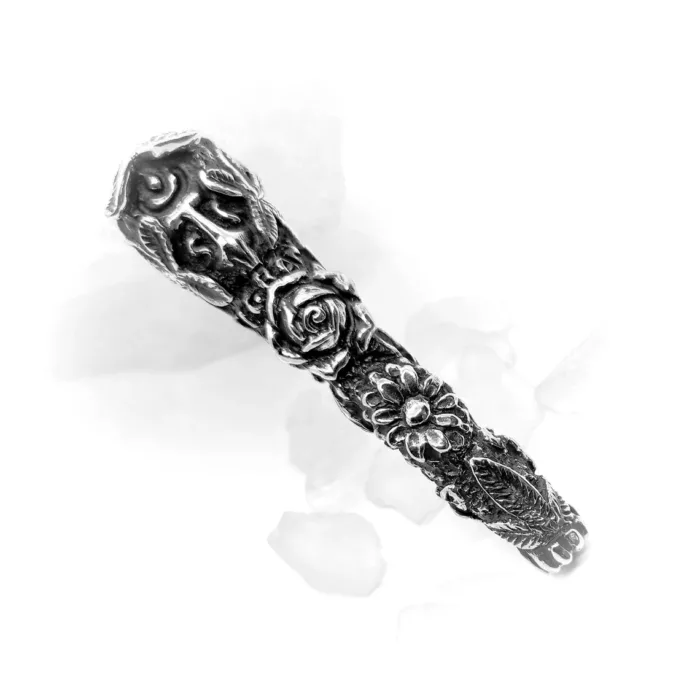 Flowers and Roses Sterling Silver Pipe 4