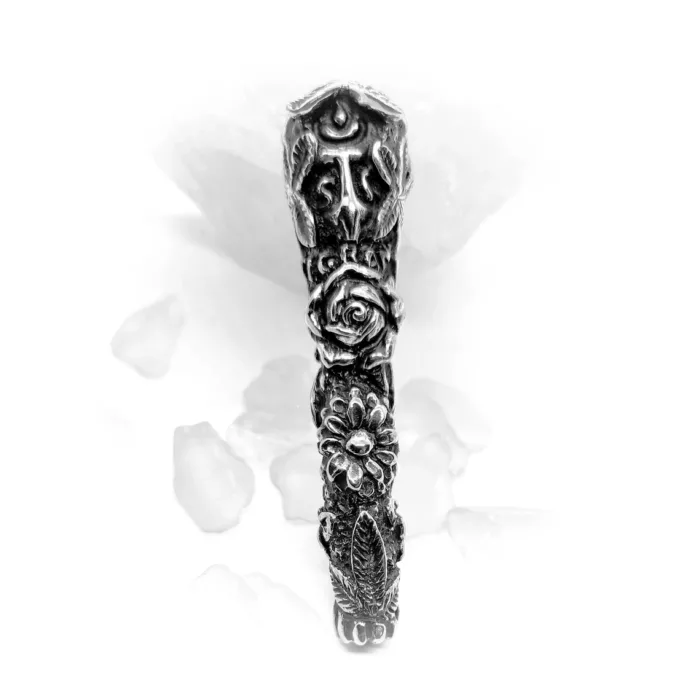 Flowers and Roses Sterling Silver Pipe 6