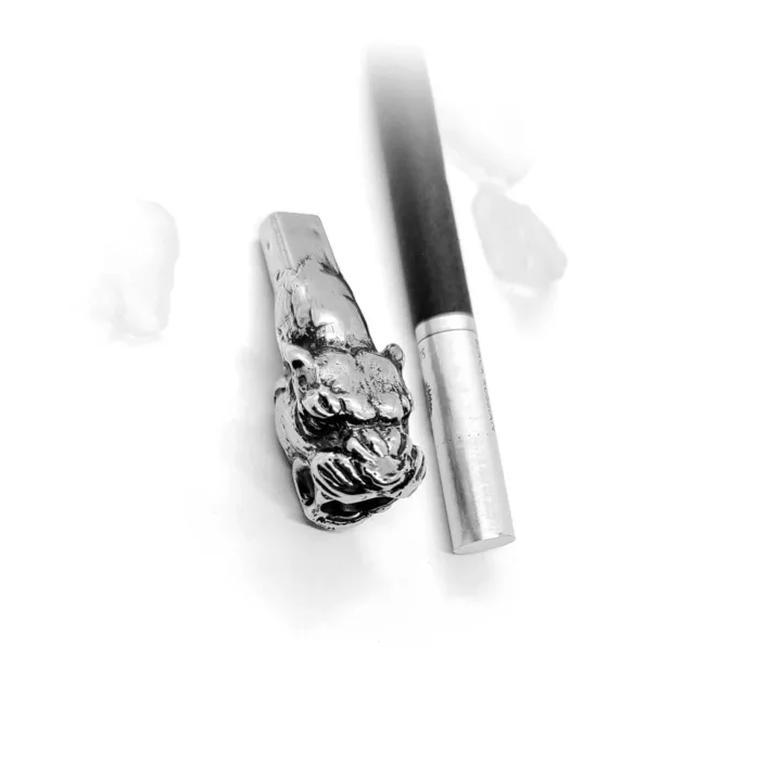 Jaguar Head Sterling Silver Cigarette Pipe 6