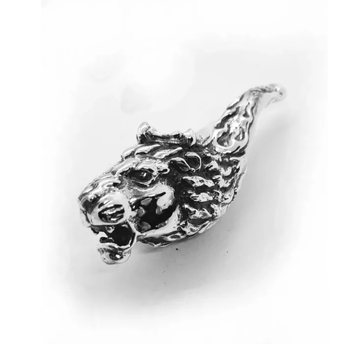 Lion Head Unique Smoking Silver Pipe