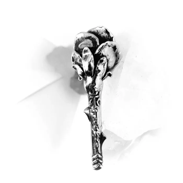 Rose Head Sterling Silver Pipe 3
