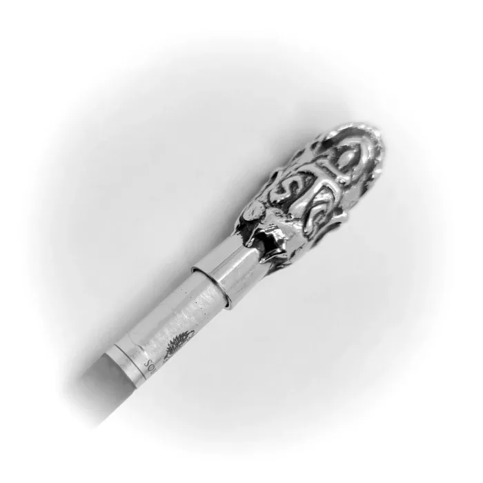 Skull with Fire Sterling Silver Cigarette Pipe 4