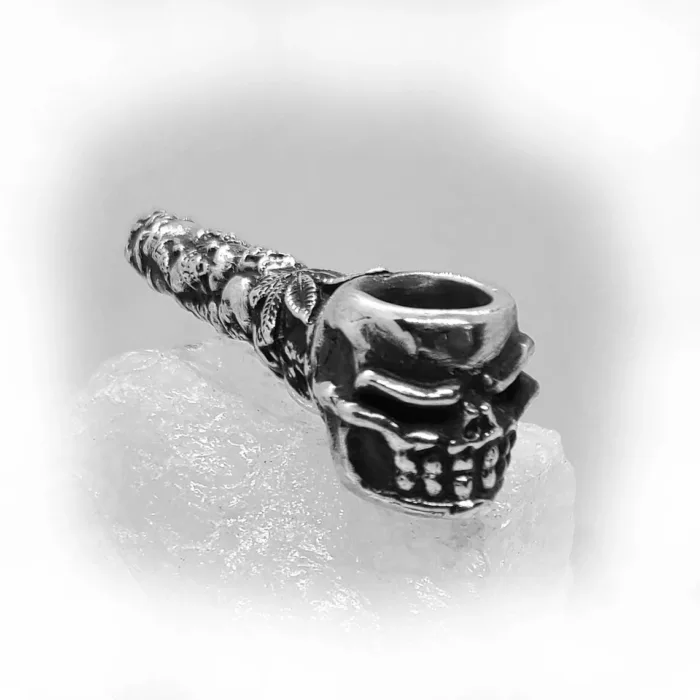 Skulls in Fires Sterling Silver Pipe 2
