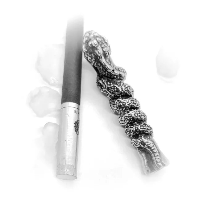 Snake Wrapped Around Sterling Silver Cigarette Pipe 2